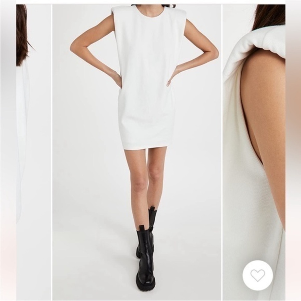 Endless Rose White Structured-Shoulder Mini Dress